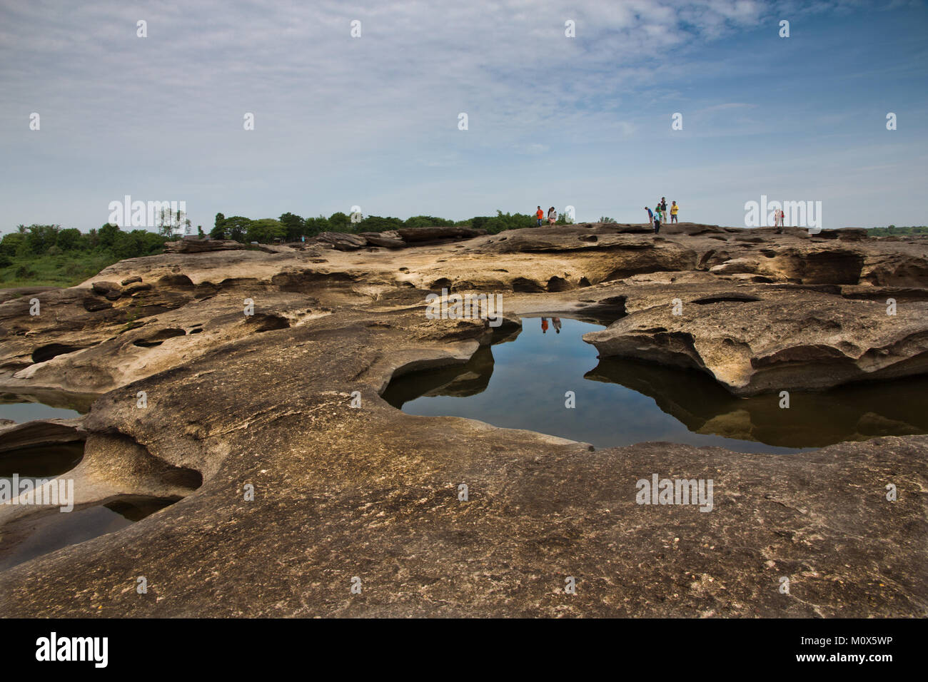 Unique nature erosion stone - Sam Phan Bok in Ubon Ratchathani Thailand Stock Photo