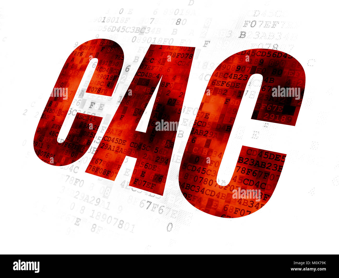 Stock market indexes concept: Pixelated red text CAC on Digital background Stock Photo