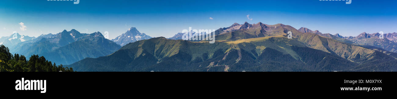 Sunrise Mountains of the North Caucasus, Nizhniy Arkhyz, Karachayevo-Cherkesiya, Russia Stock Photo