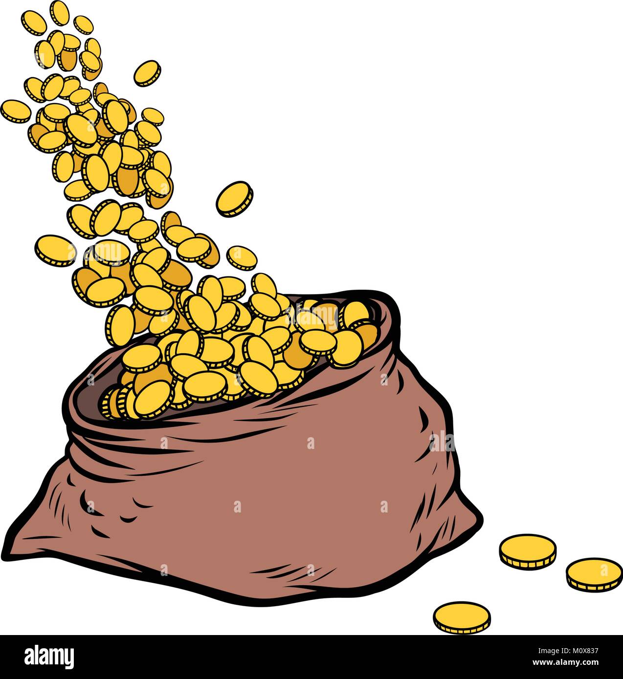 bag of gold coins Stock Vector