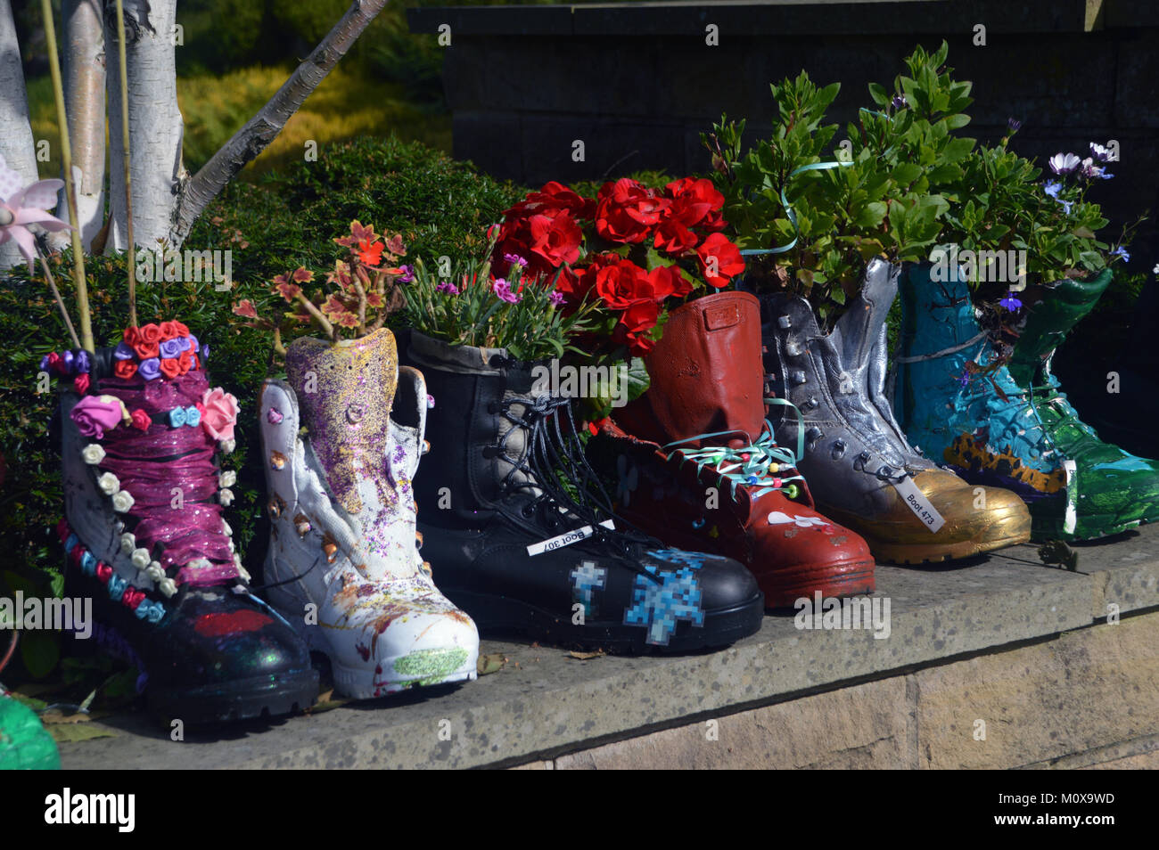 Old Colourful Boots Recycled in to 