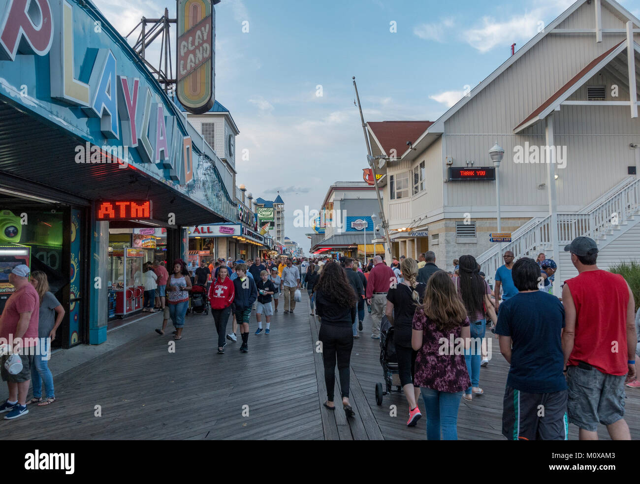 General views of outlets on the Boardwalk in Ocean City, Maryland