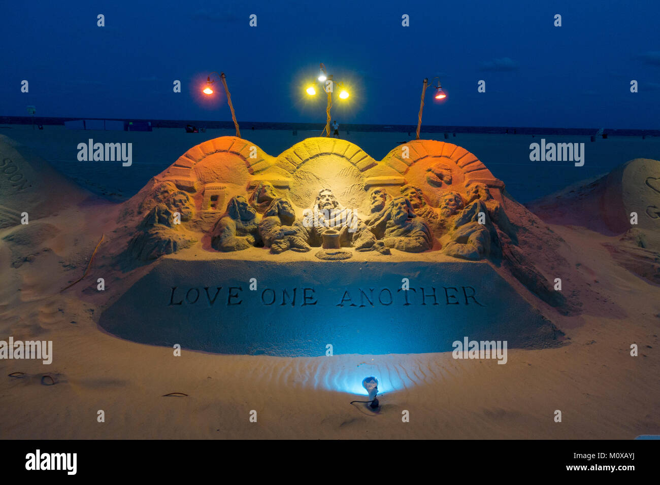 Biblical sand sculpture close to the Boardwalk in Ocean City, Maryland