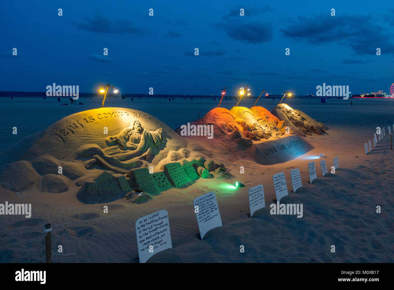 Biblical sand sculpture close to the Boardwalk in Ocean City, Maryland
