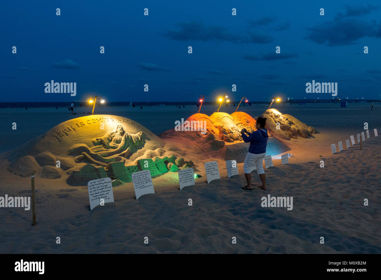 Biblical sand sculpture close to the Boardwalk in Ocean City, Maryland