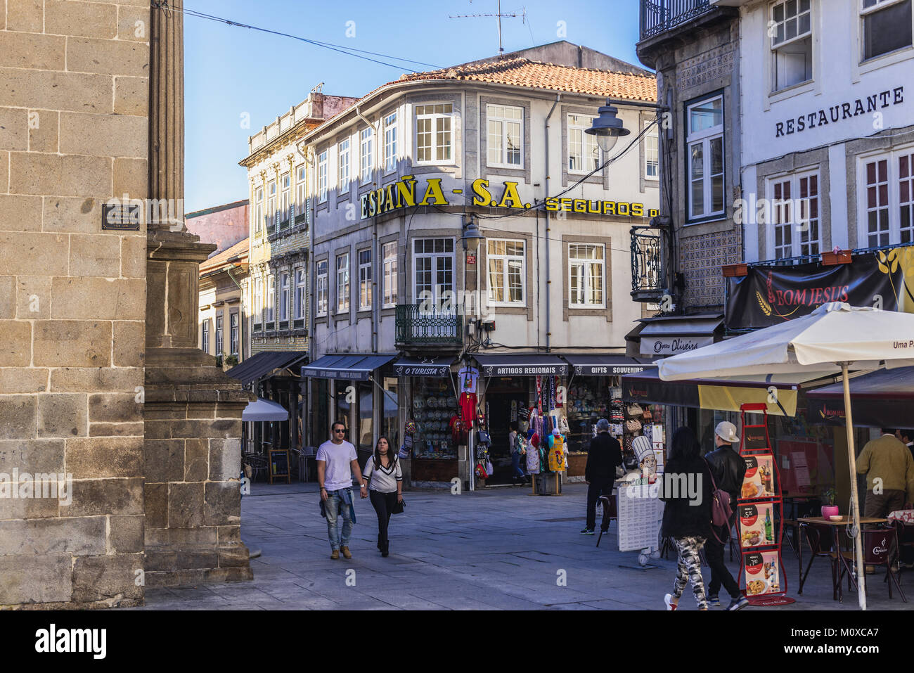 Old TOwn of Braga, one of the oldest cities in Portugal, located in historical Minho Province Stock Photo