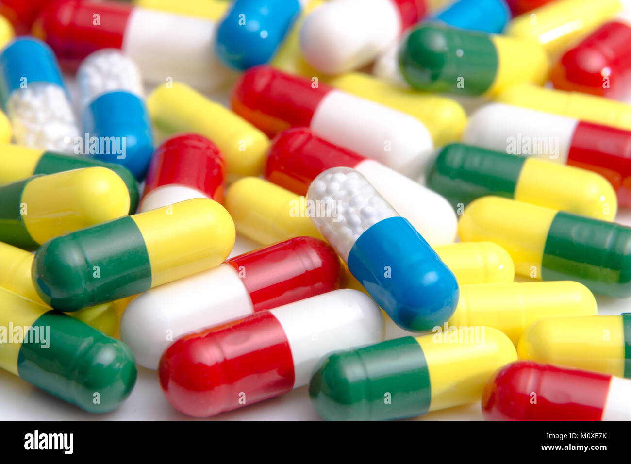 A collection of pills and tablets Stock Photo