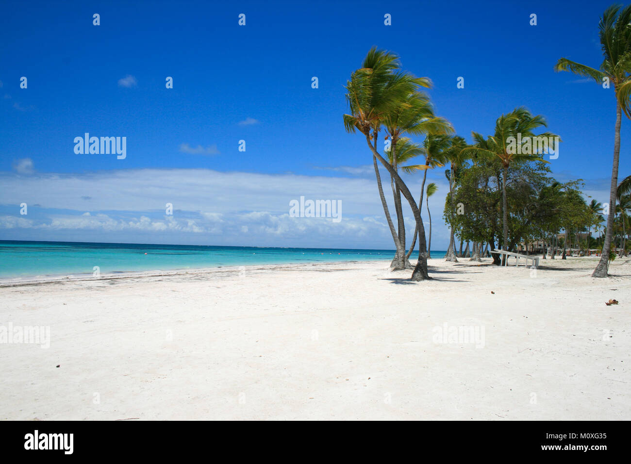Tropical Beach in Cap Cana Dominican Republic Stock Photo