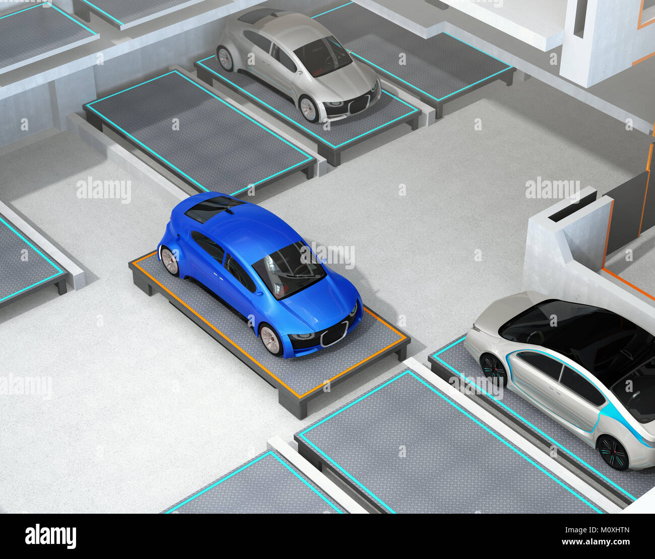Depois Estacionar Carro Vermelho Lugar Estacionamento Automated Guided  Vehicle Agv fotos, imagens de © chesky_w #180128350