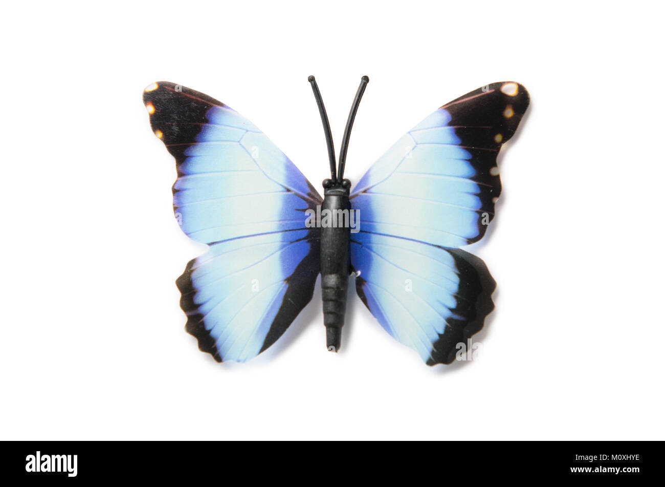Blue Fake Butterfly Isolated White Background Stock Photo 531167734
