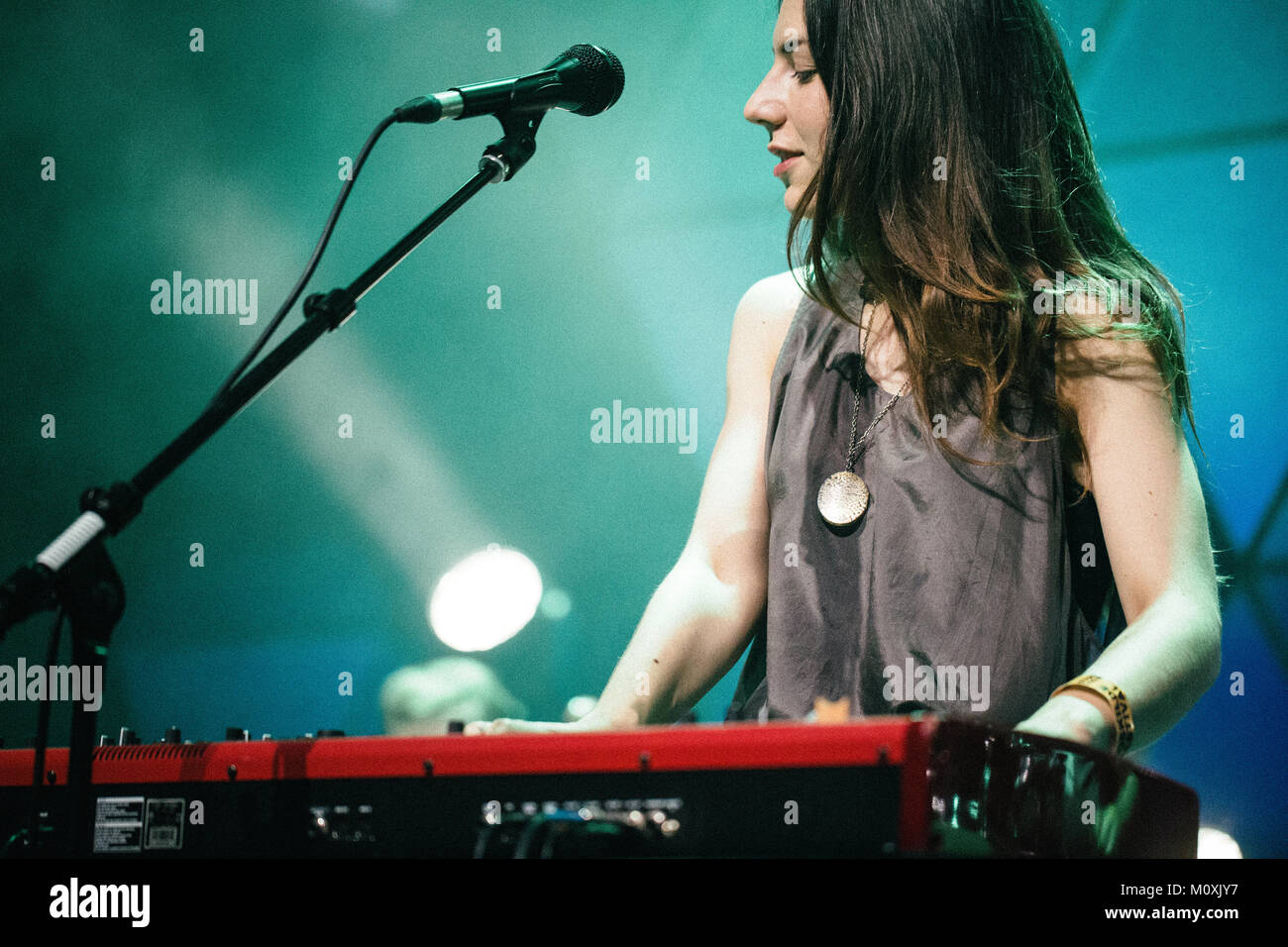 The American singer, musician and composer Julia Holter performs a live concert at the Gloria Stage at Roskilde Festival 2014. Denmark, 06.07.2014. Stock Photo