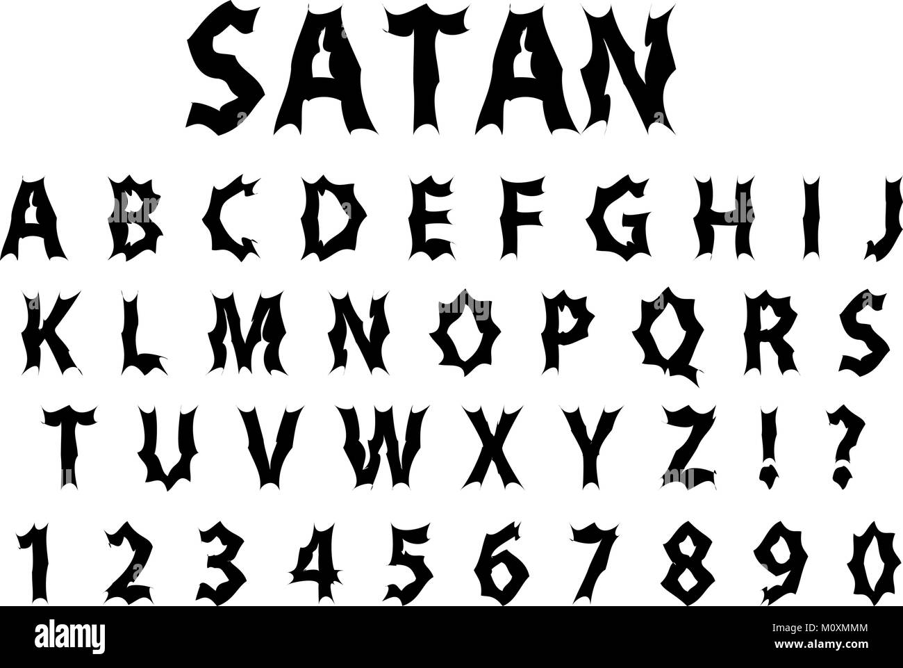 Satan Typography Scary Font Lettering Typeface Gloomy Hellouvin