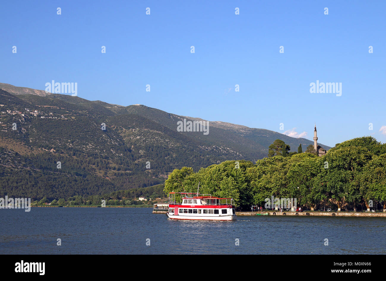 Ioannina city and lake Greece Stock Photo
