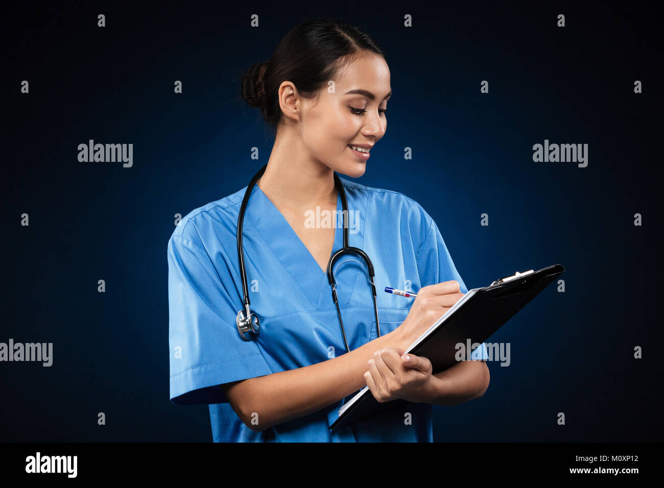 Female in blue uniform hi-res stock photography and images - Alamy