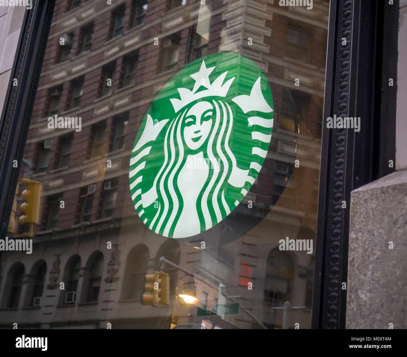 A Starbucks Coffee in Chelsea in New York on Saturday, January 20, 2018.  (Â© Richard B. Levine) Stock Photo