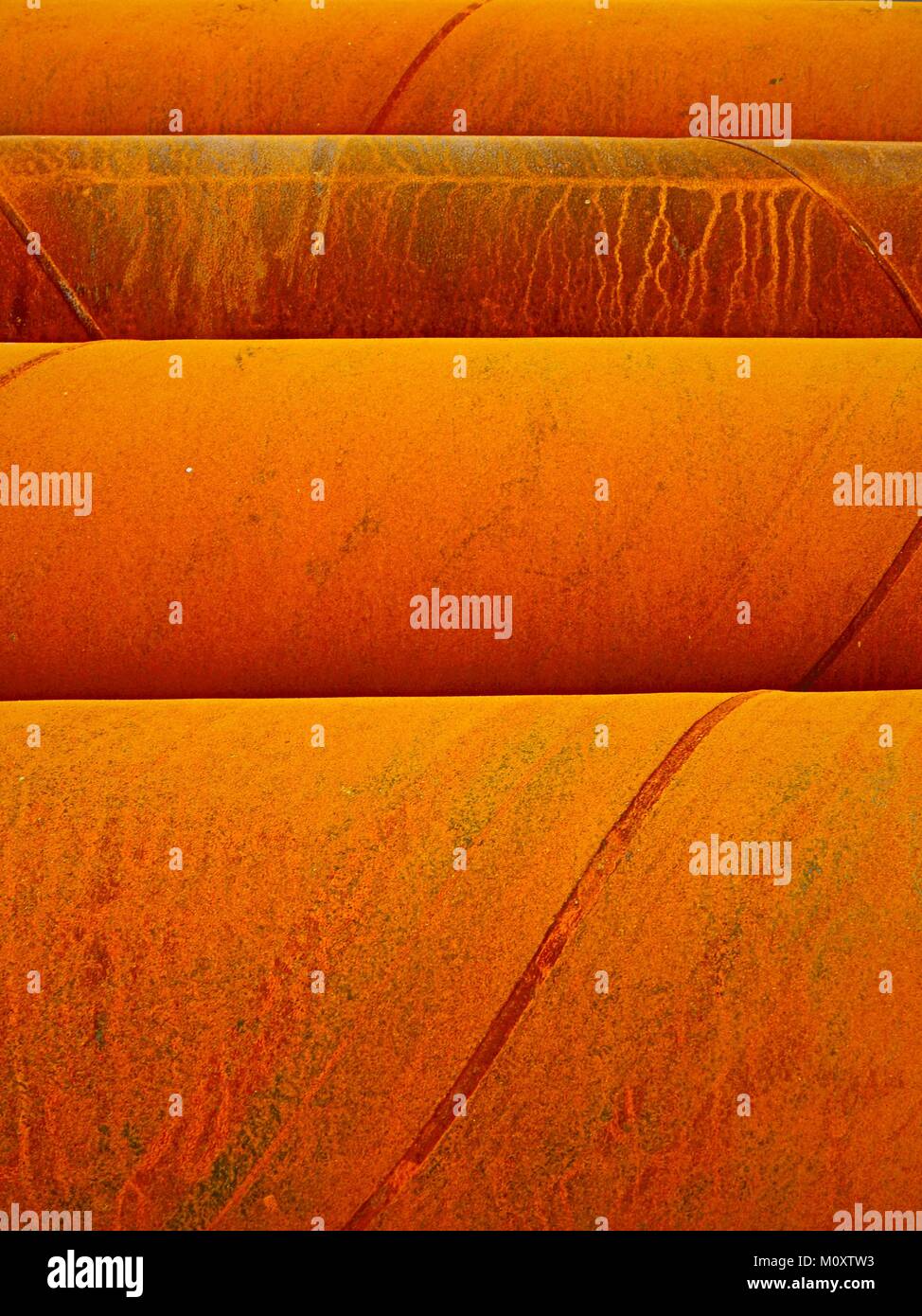 Weathered steel pipe background Stock Photo