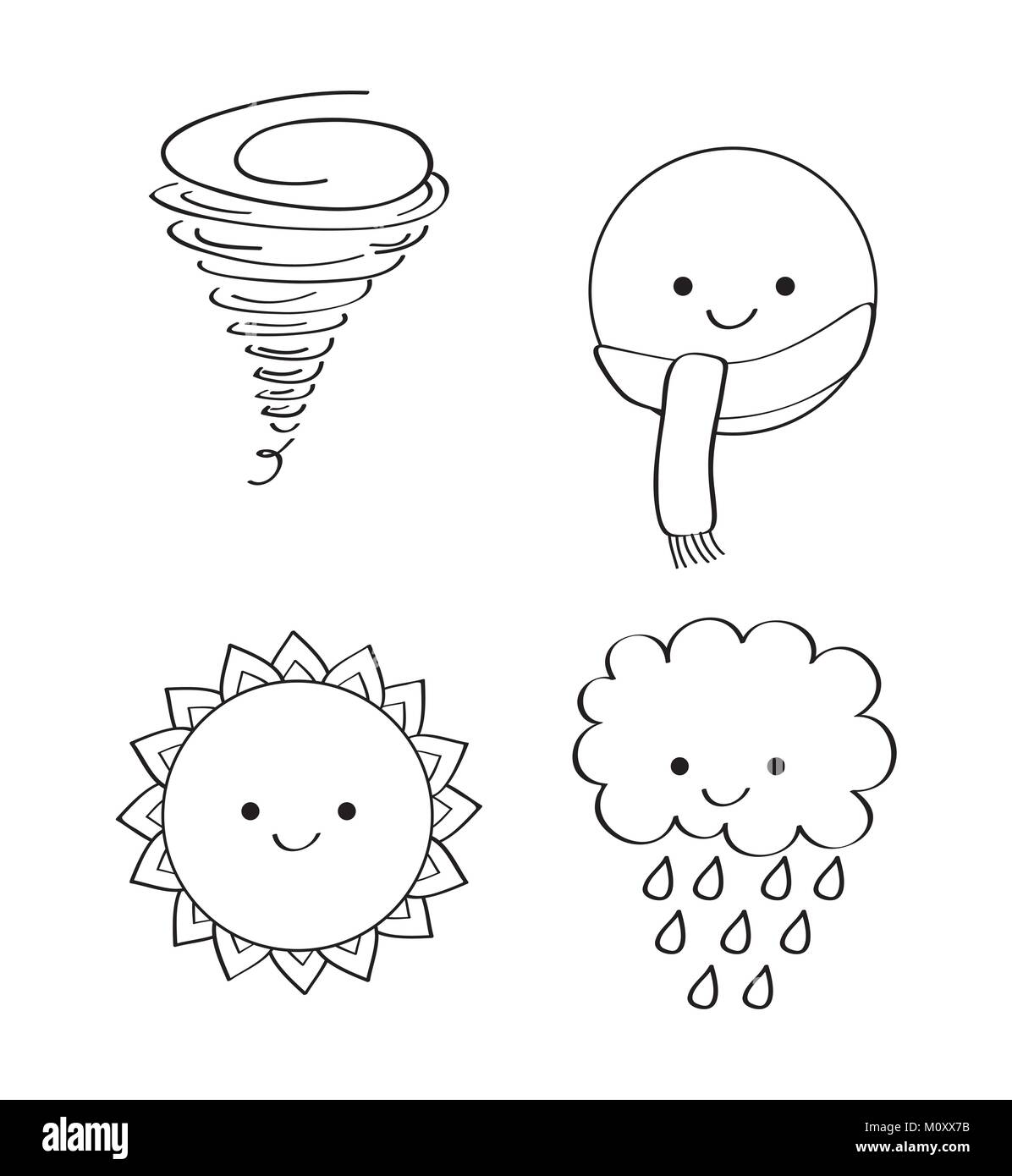 outlined icons decoration season weather Stock Vector Image & Art - Alamy