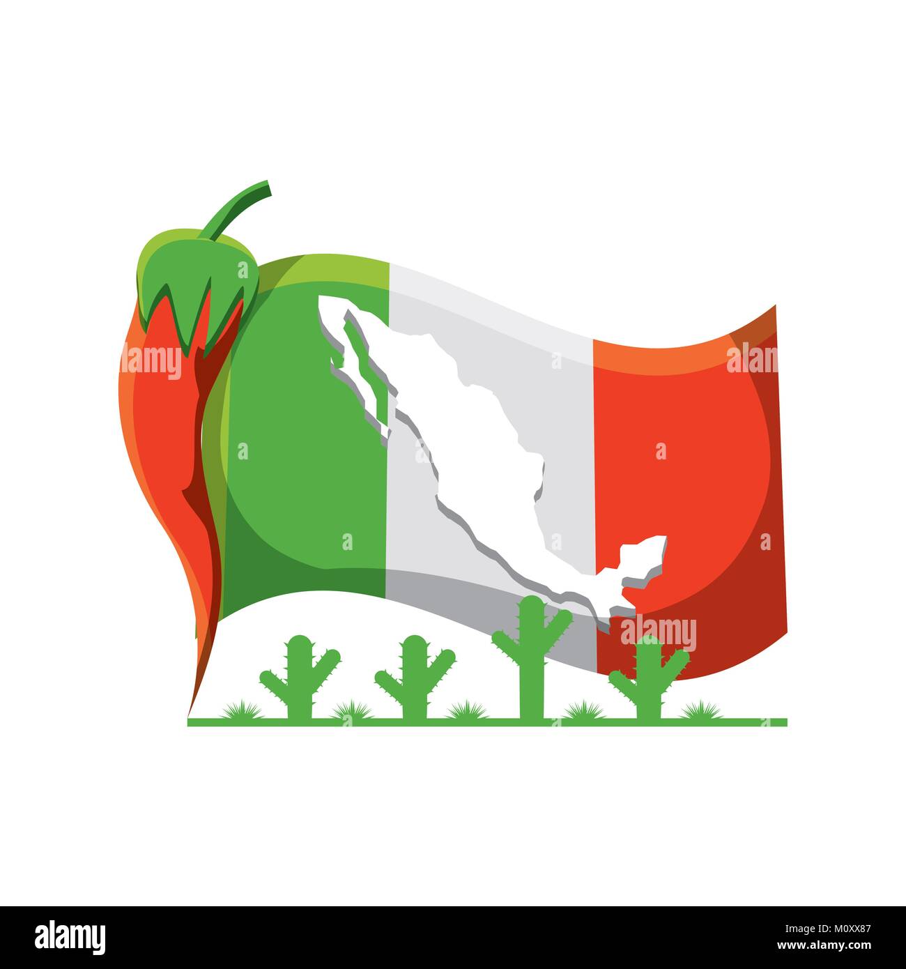 mexico flag with traditional mexican symbol Stock Vector Image &amp; Art ...