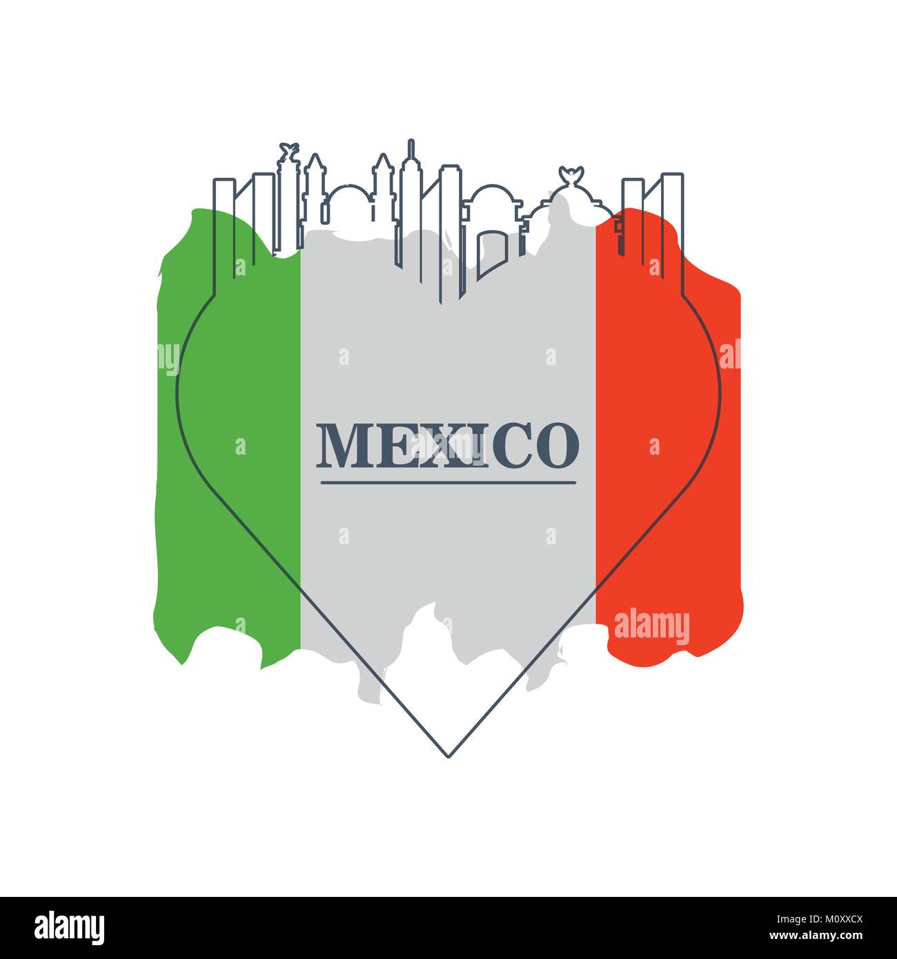 mexico flag with traditional mexican symbol Stock Vector Image &amp; Art ...