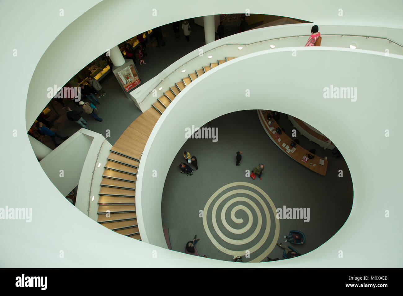 Spiral Stairs in the Museum of Liverpool Stock Photo