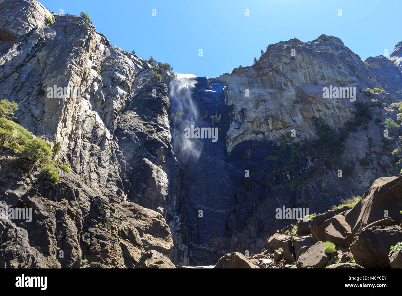 The beautiful Bridal Falls of Yosemite National Park, California Stock Photo