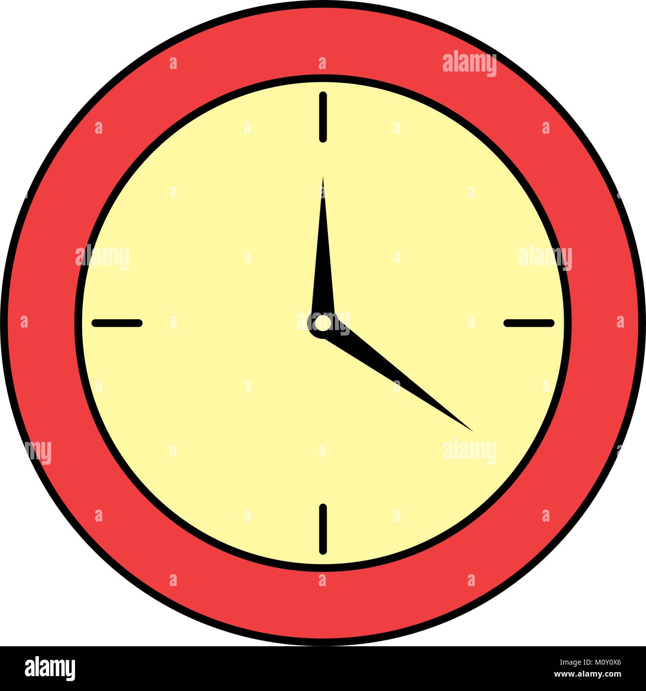 red clock  over white  vector illustration Stock Vector