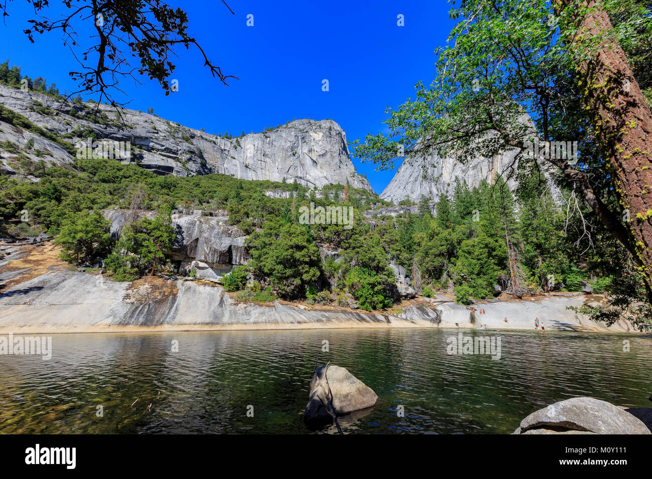 The beautiful merced river in Yosemite National Park, California, USA Stock Photo