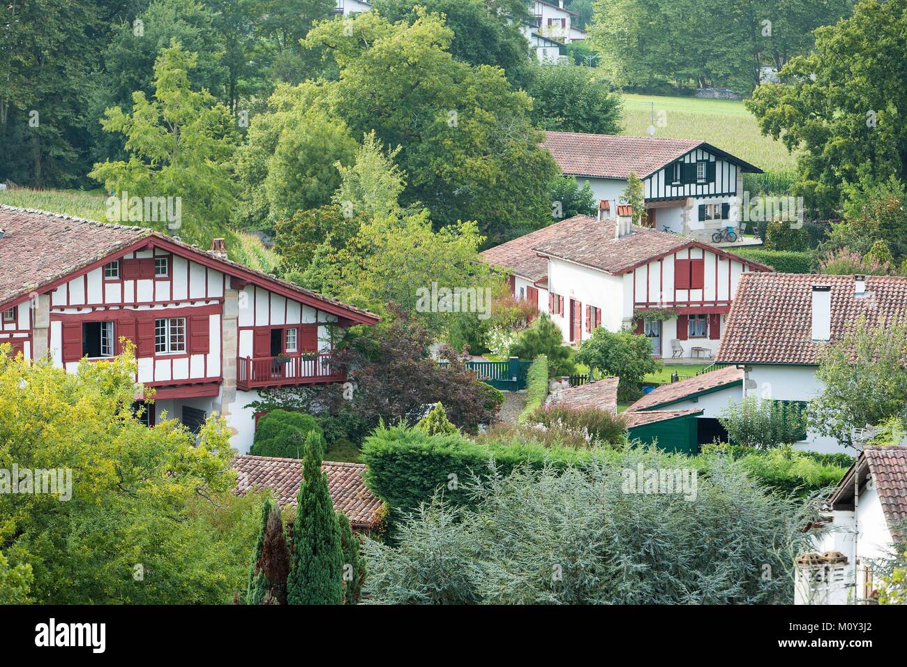 France,Pyrenees Atlantiques,Pays Basque,Sare labelled Les Plus Beaux ...