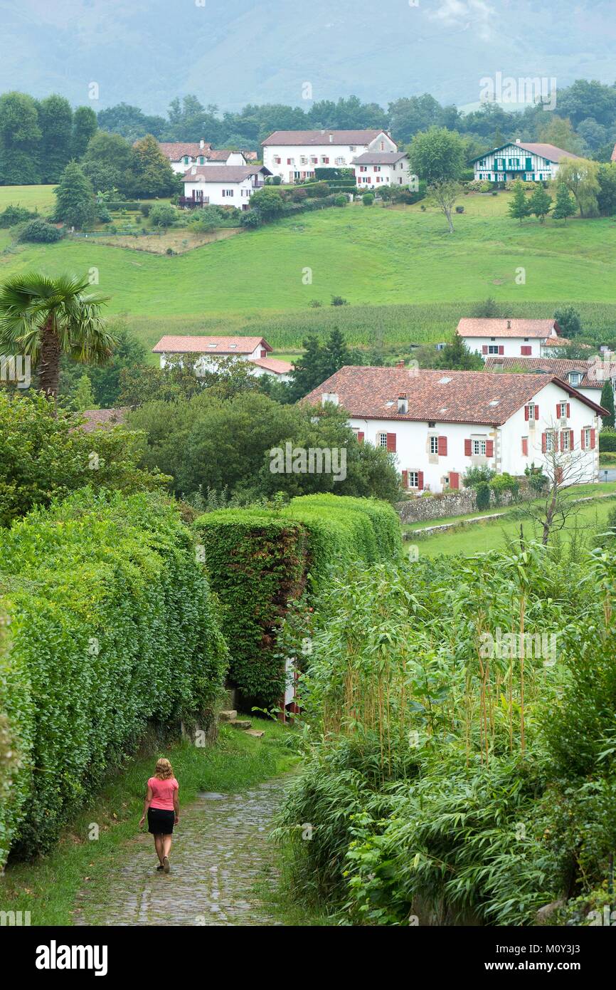 France,Pyrenees Atlantiques,Pays Basque,Sare labelled Les Plus Beaux ...