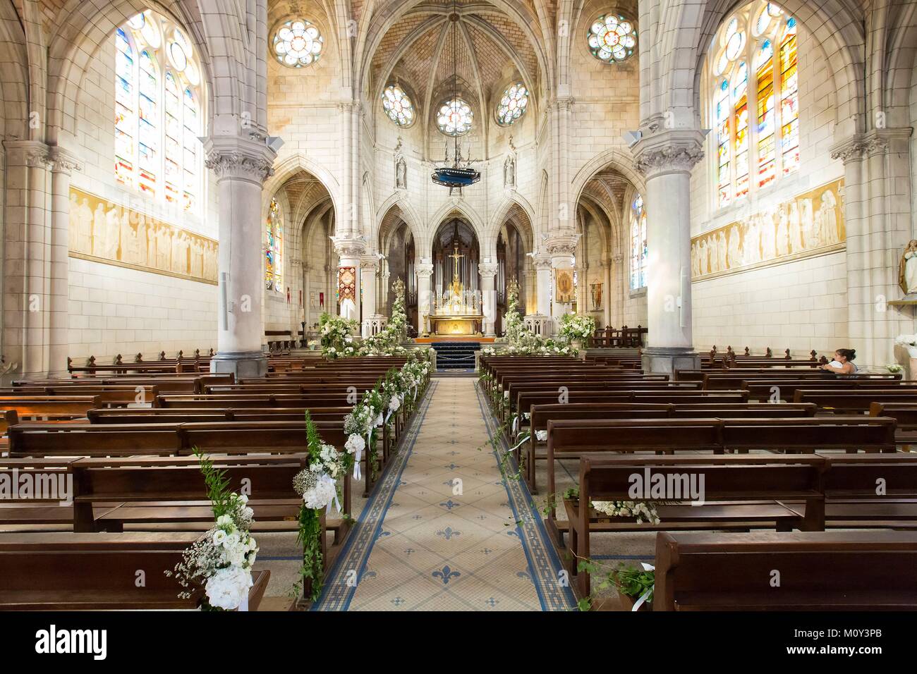France,Pyrenees Atlantiques,Pays Basque,Biarritz,Sainte Eugenie church ...