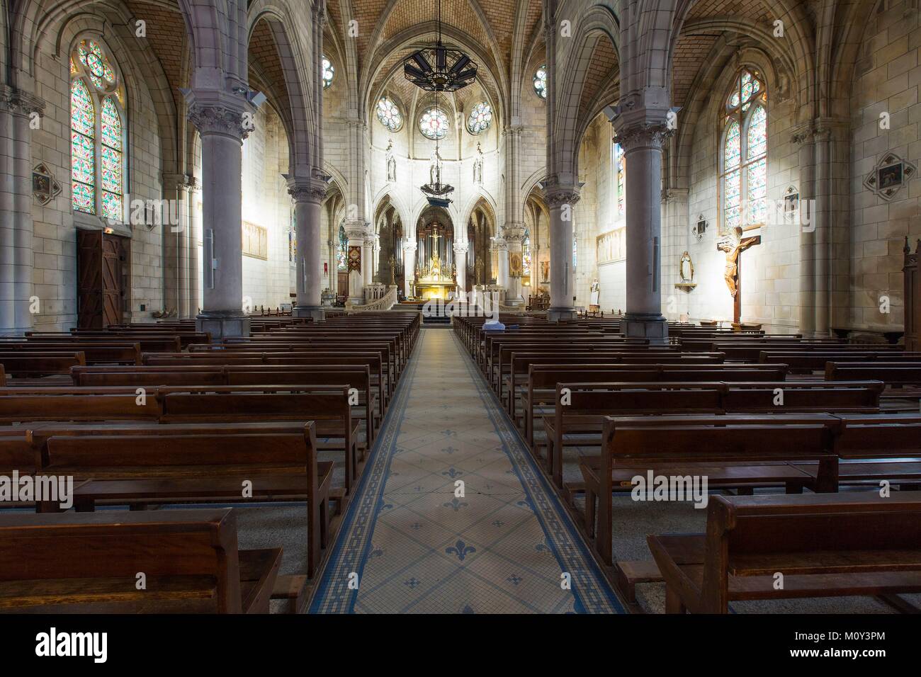 France,Pyrenees Atlantiques,Pays Basque,Biarritz,Sainte Eugenie church ...