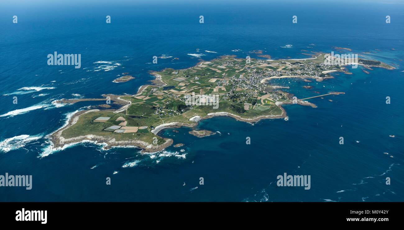 France,Finistere,Batz island (aerial view) Stock Photo