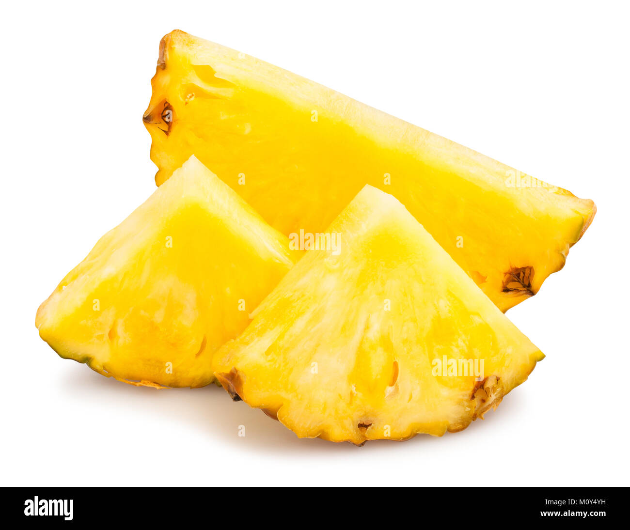 sliced pineapple chunks path isolated Stock Photo - Alamy