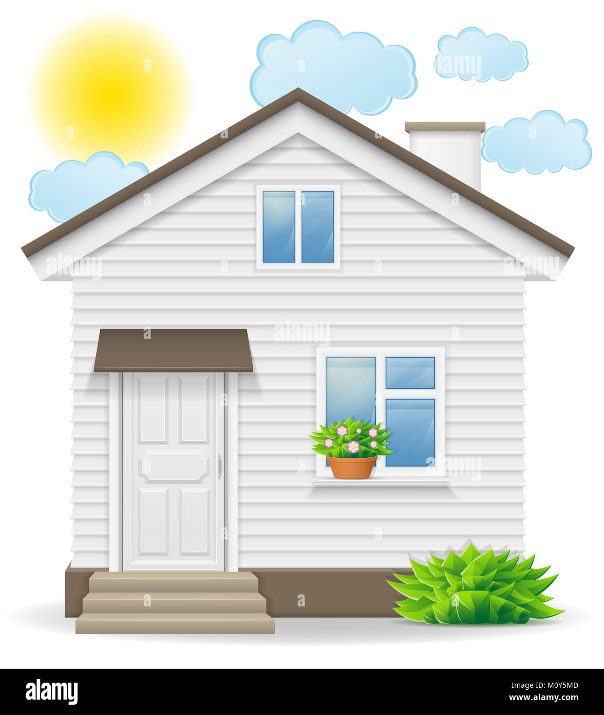 small country house vector illustration isolated on white background ...