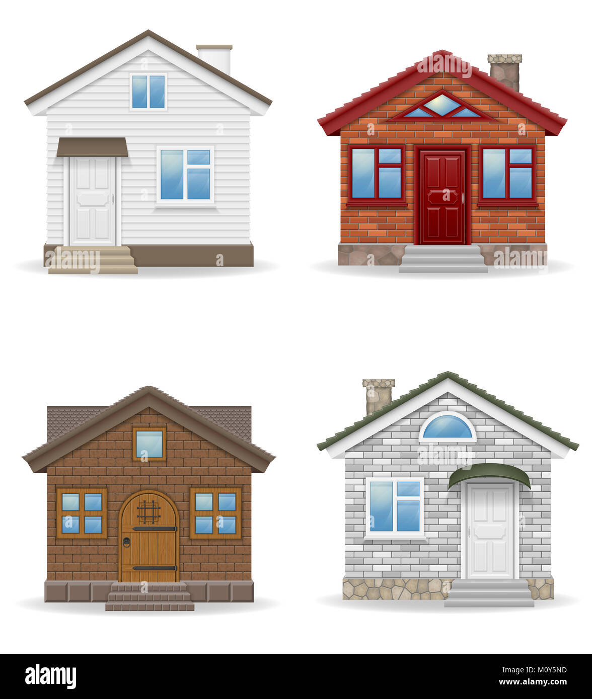 small country house vector illustration isolated on white background ...