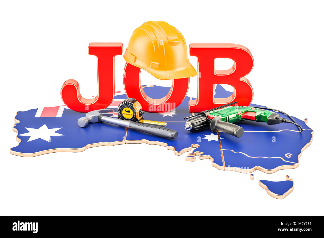 Job Vacancies in Australia concept, 3D rendering isolated on white