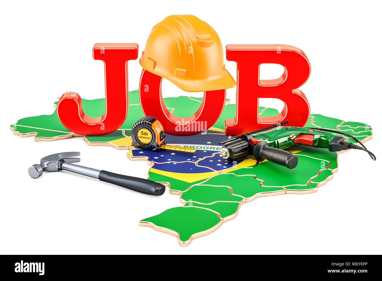 Job Vacancies in Brazil concept, 3D rendering isolated on white