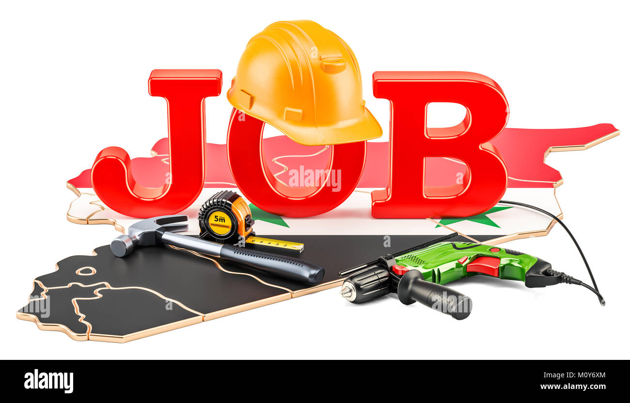 Job Vacancies in Syria concept, 3D rendering isolated on white ...