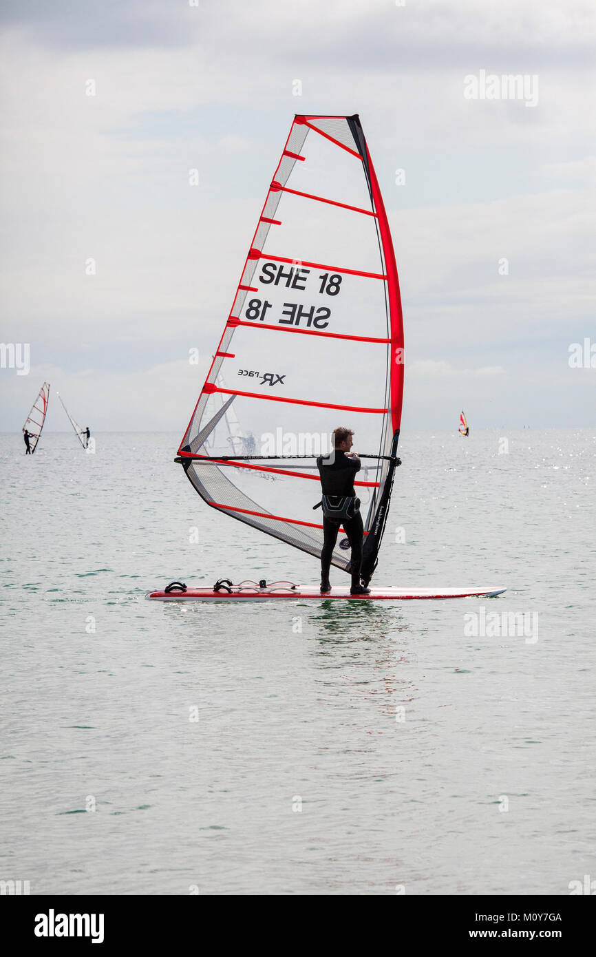 Windsurfer on Hayling Island Stock Photo Alamy