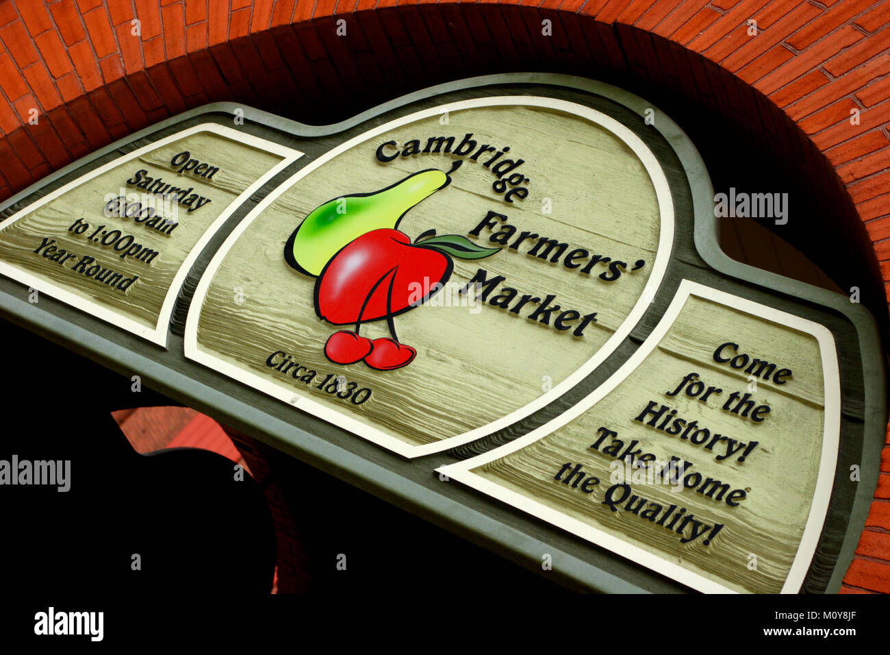 Sign Cambridge Farmers Market Stock Photo Alamy