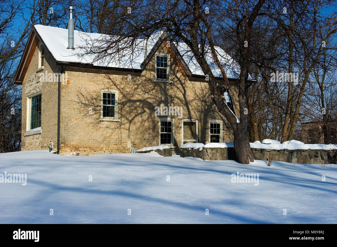Homer Watson House in Kitchener (Doon)Ontario Canada in winter Stock