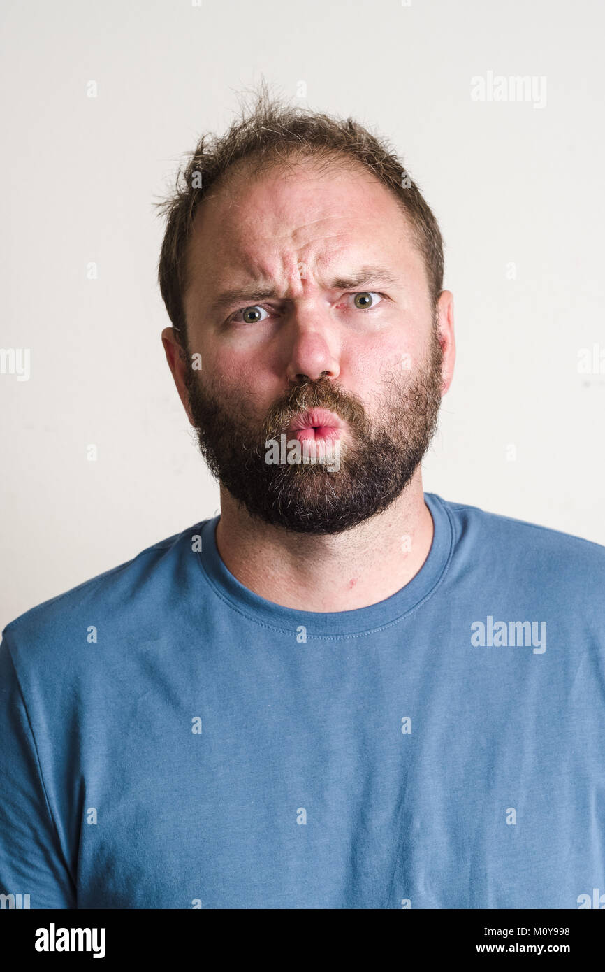 Bearded Man Headshot Portrait Stock Photo