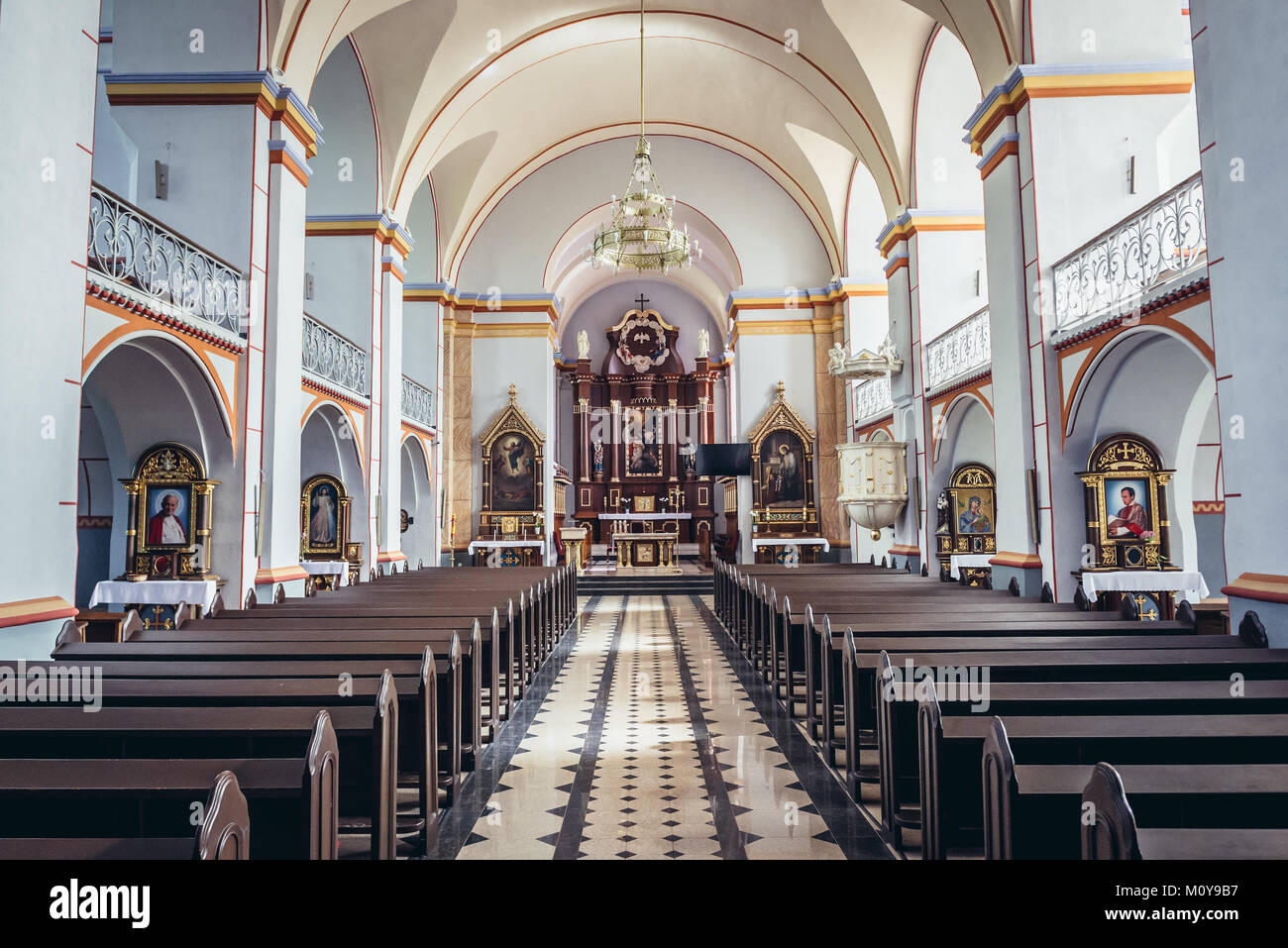 Church of Saint John the Baptist in Biskupiec city in Olsztyn County,  Warmian-Masurian Voivodeship of Poland Stock Photo - Alamy