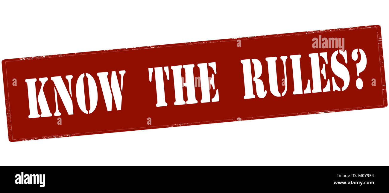 Rubber stamp with text know the rules inside, vector illustration Stock