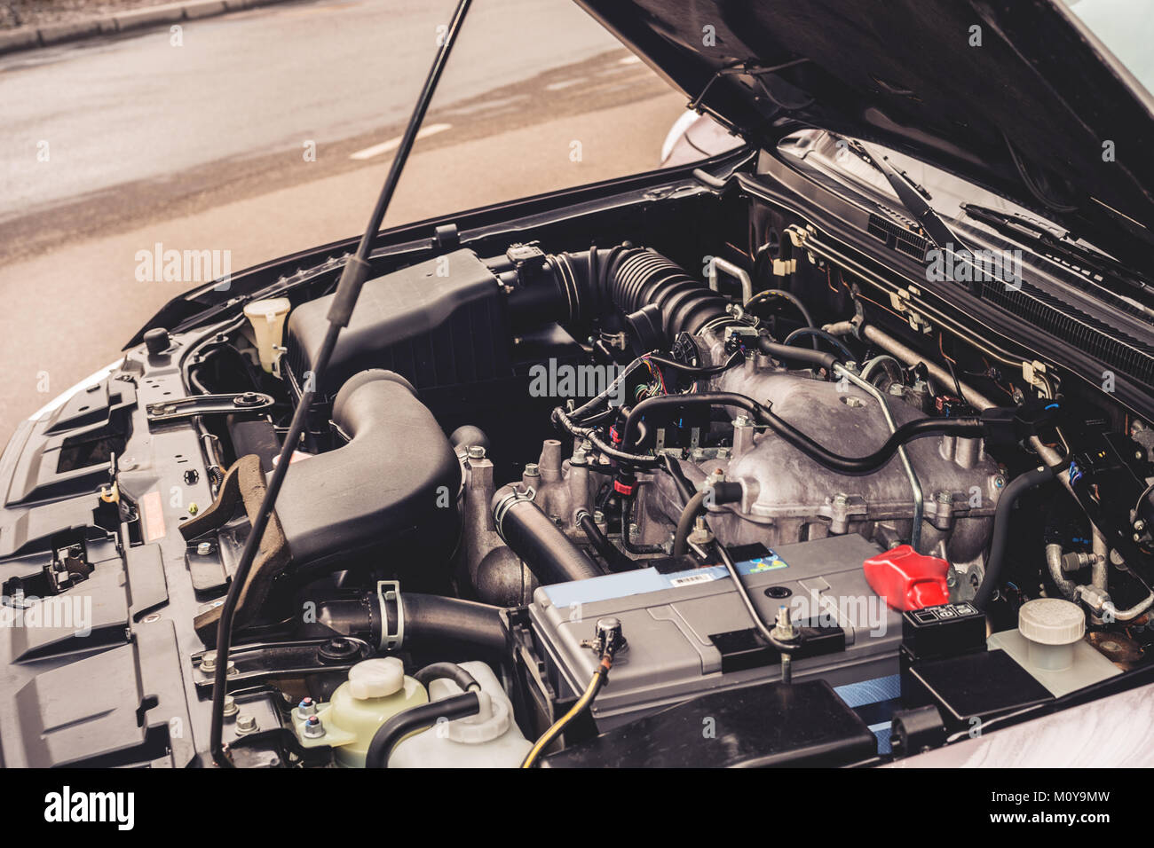 automobile engine Stock Photo