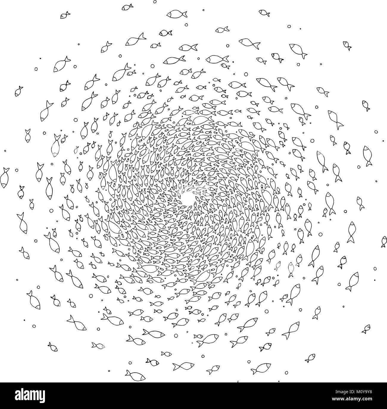 Download Vector Isolated Fish Mandala Decorative Circled Pattern Coloring Stock Vector Image Art Alamy