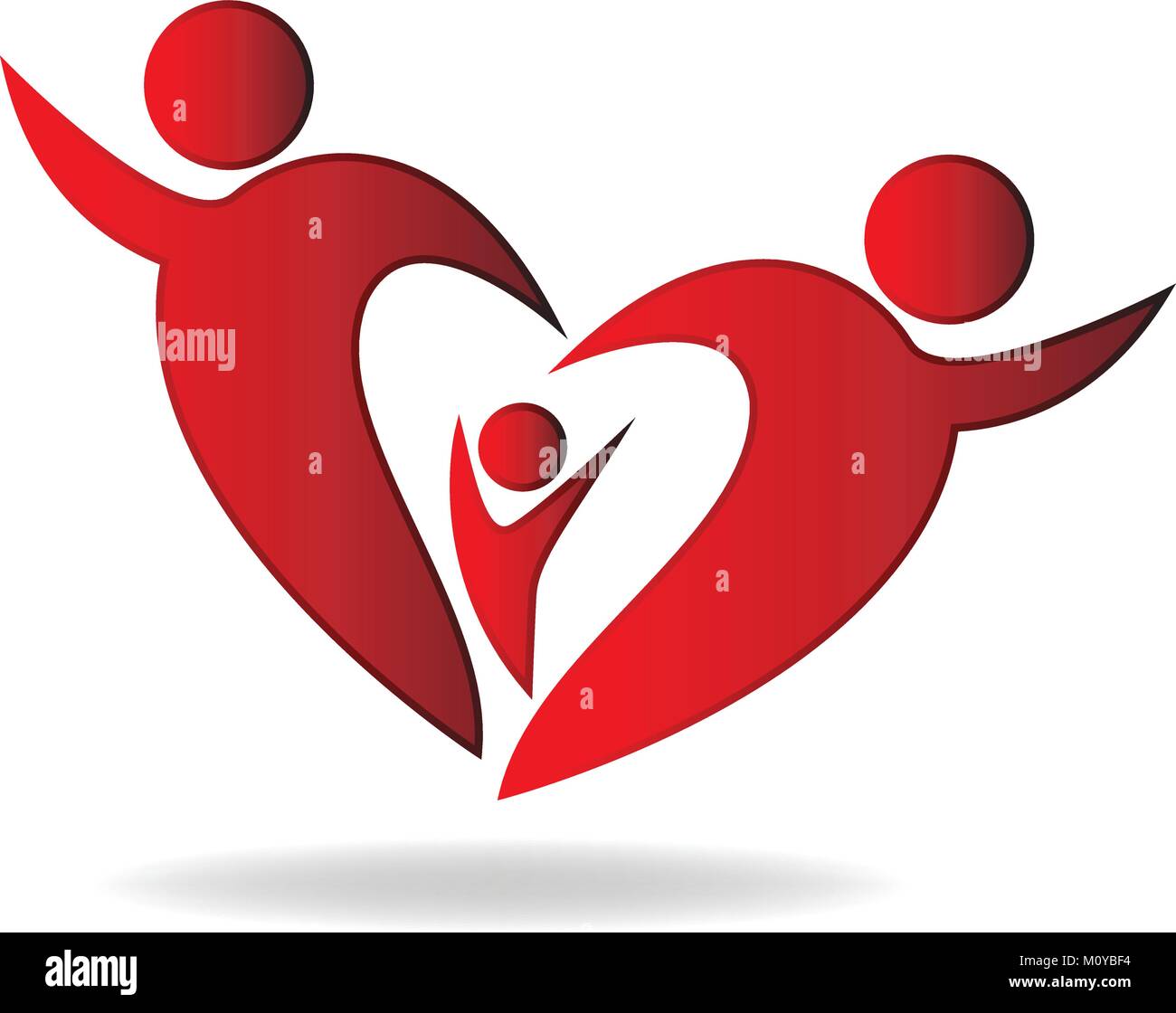 Family heart logo vector Stock Vector