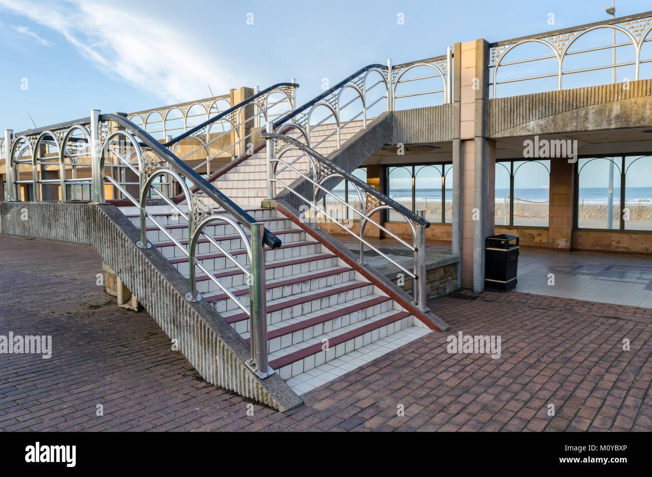 Ornate Stairway at The Arcade located at The Amphitheatre, South Shields Stock Photo