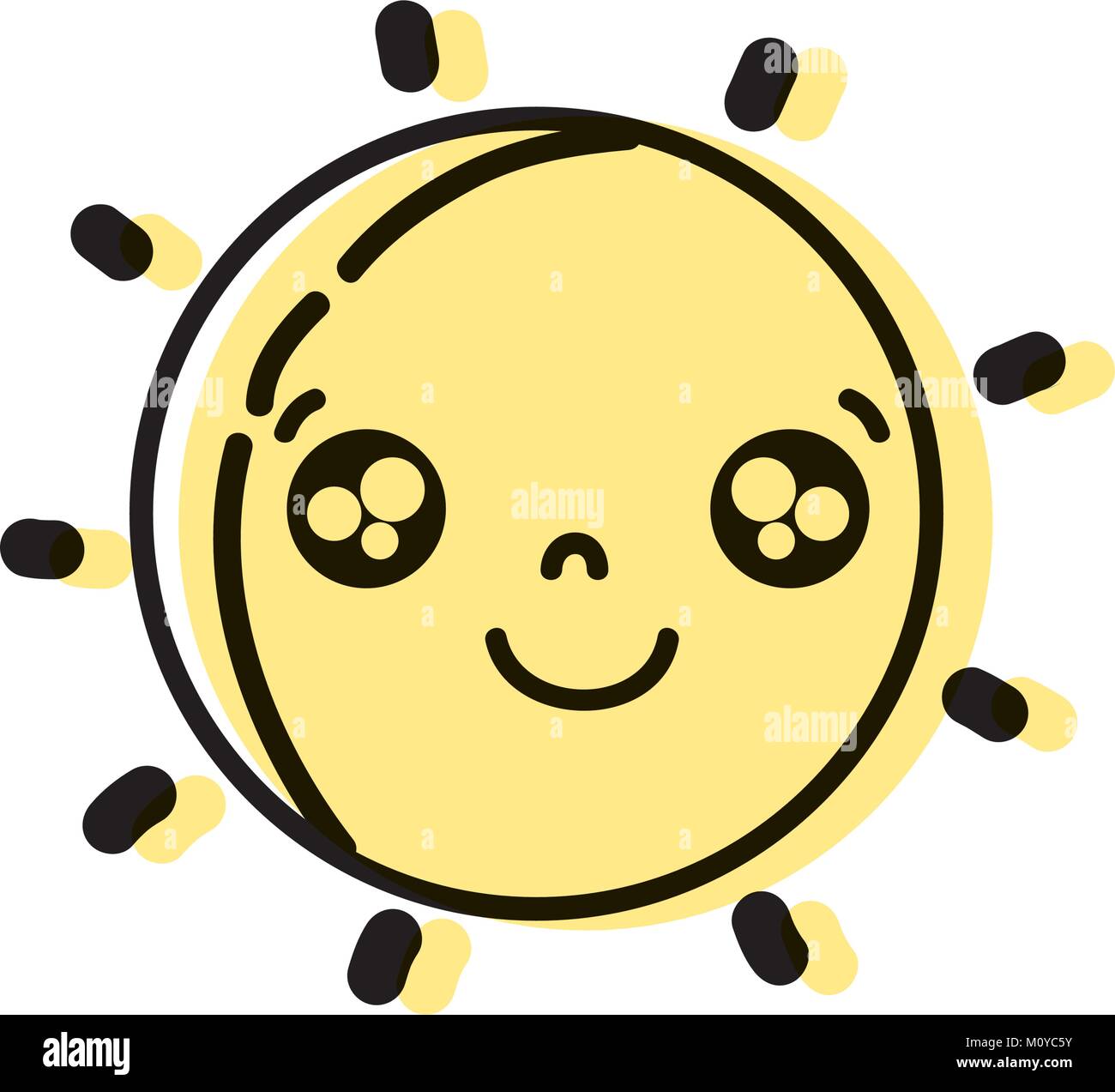 color happy sun natural weather kawaii Stock Vector Image & Art - Alamy
