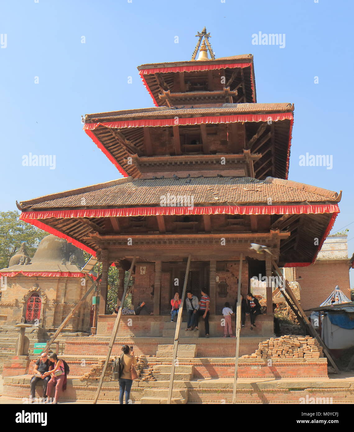 People visit Durbar Square in Kathmandu Nepal. Stock Photo